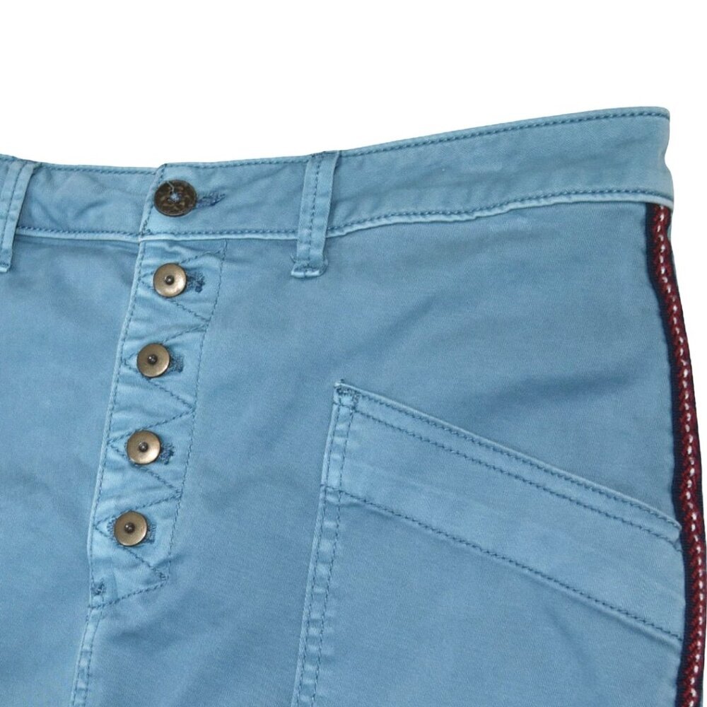 Pilcro and the Letterpress Blue Button Skirt Size 6 Cotton Twill - Picture 3 of 8
